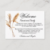 Pampas Grass Welkom Gift Bag Mand Place Card Informatiekaartje (Voorkant)