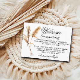 Pampas Grass Welkom Gift Bag Mand Place Card Informatiekaartje