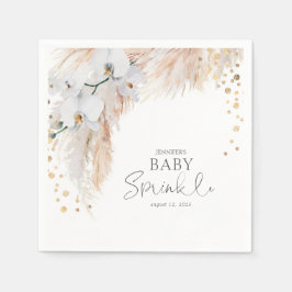 Pampas Grass White Floral Baby Sprinkle Servet