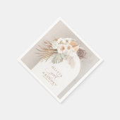 Pampas Grass White Floral Boho Wedding Servet (Hoek)
