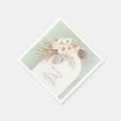 Pampas Grass White Floral Boho Wedding Servet (Hoek)