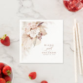 Pampas Grass White Floral Boho Wedding Servet (Insitu)