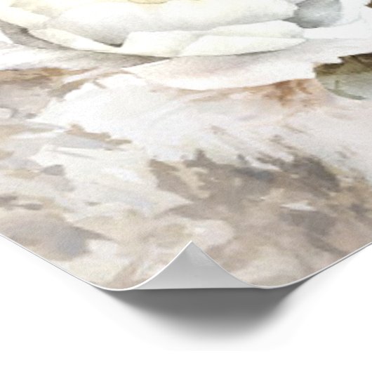 Pampas Grass White Floral Botanical Welcome Sign Poster (Hoek)