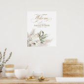 Pampas Grass White Floral Botanical Welcome Sign Poster (Keuken)