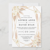 Pampas grass White Floral Gold in één keer Kaart (Voorkant)