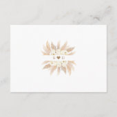 Pampas Grass White Flowers Wedding Gift Wish  Informatiekaartje (Achterkant)