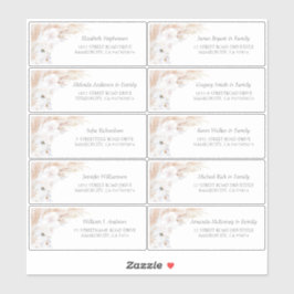Pampas Grass White Gast Namen Adresetiketten Sticker
