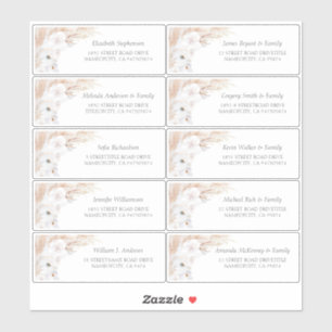 Pampas Grass White Gast Namen Adresetiketten Sticker