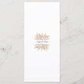 Pampas Grass White Orchid Rozen Weddenschap Menu (Achterkant)