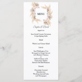 Pampas Grass White Orchid Rozen Weddenschap Menu (Voorkant)