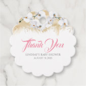 Pampas Grass White Orchids Baby shower Dank u Bedankjes Labels (Voorkant)