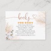 Pampas Grass White Orchids Boho Baby shower Books Informatiekaartje (Voorkant)