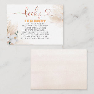 Pampas Grass White Orchids Boho Baby shower Books Informatiekaartje