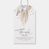 Pampas Grass White Orchids Exotic Bedankt Cadeaulabel (Voorkant)