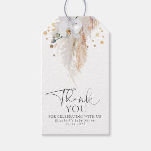 Pampas Grass White Orchids Exotic Bedankt Cadeaulabel