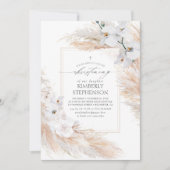 Pampas Grass White Orchids Tropical Christening Kaart (Voorkant)