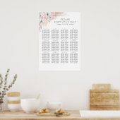 Pampas Grass White Orchids Wedding Seding Chart Poster (Keuken)
