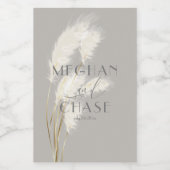 Pampas Grass Wijn Etiket (Enkel label)