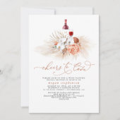 Pampas Grass Wine Tasting Terracotta Vrijgezellenf Kaart (Voorkant)