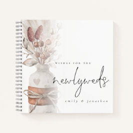 Pampas Grass Wishes for Pas getrouwd Guest Book Notitieboek