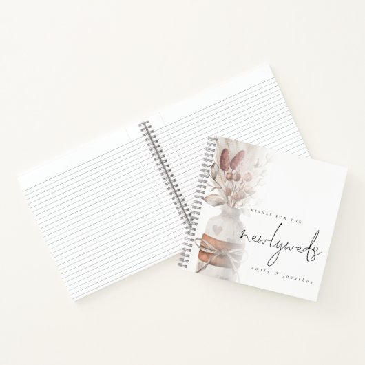 Pampas Grass Wishes for Pas getrouwd Guest Book Notitieboek (Binnen)