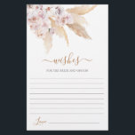 Pampas Grass Wishes for the Bride card<br><div class="desc">Pampas Grass Boho wenst de bruid- en bruidskaart</div>