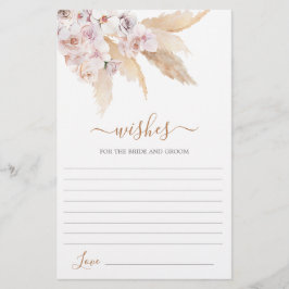 Pampas Grass Wishes for the Bride card