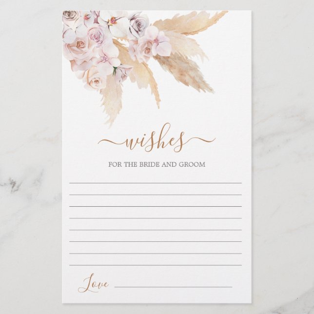 Pampas Grass Wishes for the Bride card (Voorkant)