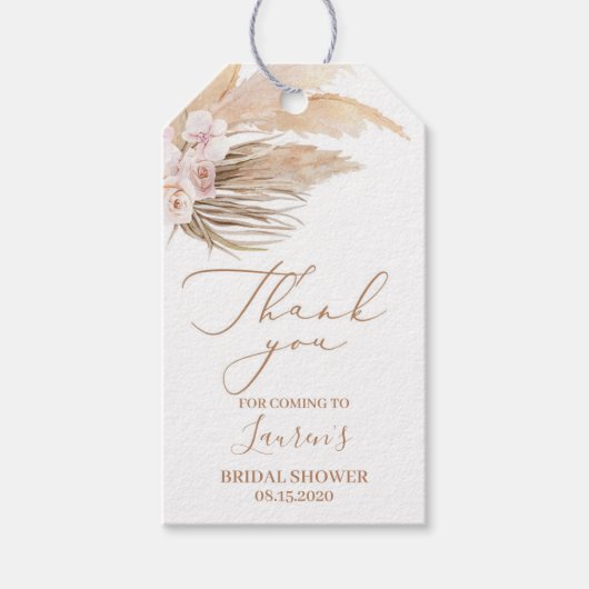 Pampas Grass woestijn Vrijgezellenfeest Cadeaulabel (Voorkant)