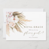 Pampas Grass, word jij mijn Bloemenmeisje Kaart (Voorkant)