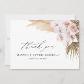 Pampas grast moderne botanische bohemische bruilof bedankkaart (Voorkant)