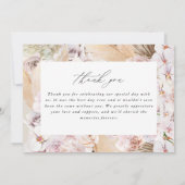 Pampas grast moderne botanische bohemische bruilof bedankkaart (Achterkant)