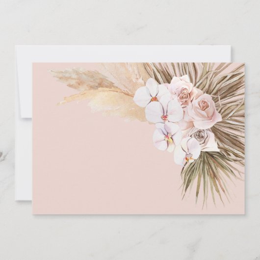 Pampas grast moderne botanische bohemische bruilof bedankkaart (Achterkant)