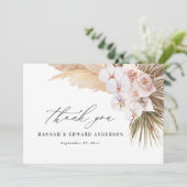 Pampas grast moderne botanische bohemische bruilof kaart (Staand voorkant)