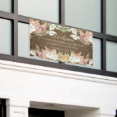 Pampas Greenery Blush Floral Rustic Beach Wedding Spandoek (Buitenkant Gebouw)