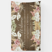 Pampas Greenery Blush Floral Rustic Beach Wedding Spandoek (Verticaal)