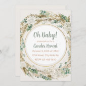 Pampas Greenery Neutral Tone Boho Gender Reveal Kaart (Voorkant / Achterkant)