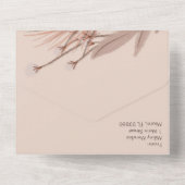 Pampas Hand Drawn Bohemian Earthy Wedding All In One Uitnodiging (Achterkant)