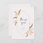 Pampas Hartelijk dank voor de Gold Crystal Wedding Bedankkaart (Voorkant / Achterkant)