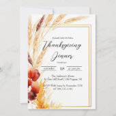 Pampas Herfst Thanksgiving Diner Kaart (Voorkant)