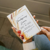 Pampas Herfst Thanksgiving Diner Kaart