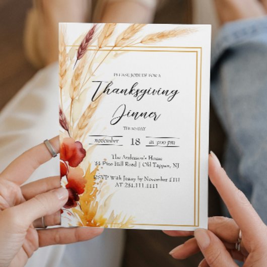 Pampas Herfst Thanksgiving Diner Kaart