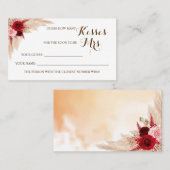 Pampas Hoeveel Kisses voor Mrs Shower-spelkaart Plaatskaartje (Voorkant / Achterkant)