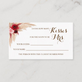 Pampas Hoeveel Kisses voor Mrs Shower-spelkaart Plaatskaartje