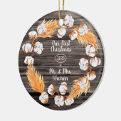 Pampas | Katoen onze eerste kerstman | Mrs. Foto Keramisch Ornament (Links)