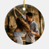 Pampas | Katoen onze eerste kerstman | Mrs. Foto Keramisch Ornament (Achterkant)