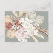 Pampas Krans Mos Salie Groene Monogram Elegant Informatiekaartje (Achterkant)