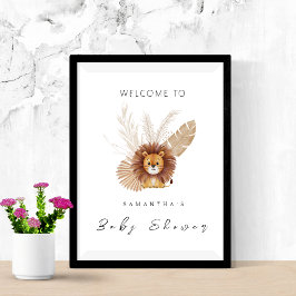 Pampas Lion baby shower uitnodiging Welkomstbord Poster