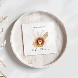 Pampas Lion baby shower uitnodiging Welkomstbord Servet