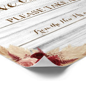 Pampas Love is Sweet Bruiloft Bridal Shower Trouwp Poster (Hoek)